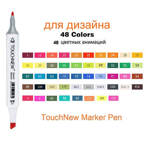Art Drawing Marker Pen , TOUCHNEW 40 60 80 168 Colors Alcohol Graphic Art Sketch Twin Marker Pens Gift sketchbook for painting