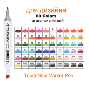 Art Drawing Marker Pen , TOUCHNEW 40 60 80 168 Colors Alcohol Graphic Art Sketch Twin Marker Pens Gift sketchbook for painting
